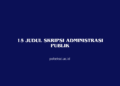 15 Judul Skripsi Administrasi Publik