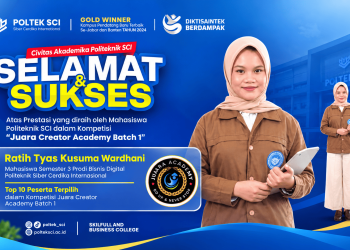 Ratih Tyas Kusuma Wardhani, Mahasiswi Bisnis Digital Politeknik SCI, Sukses Tembus Top 10 Ajang Bergengsi Juara Creator Academy