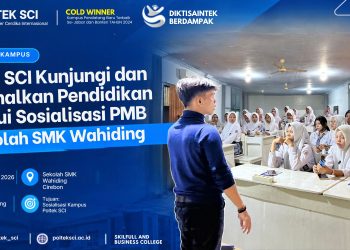 Poltek SCI menggelar sosialisasi PMB di SMK Wahiding Cirebon pada 8 Oktober 2026 untuk memperkenalkan pendidikan tinggi dan mempersiapkan siswa menghadapi era digital.