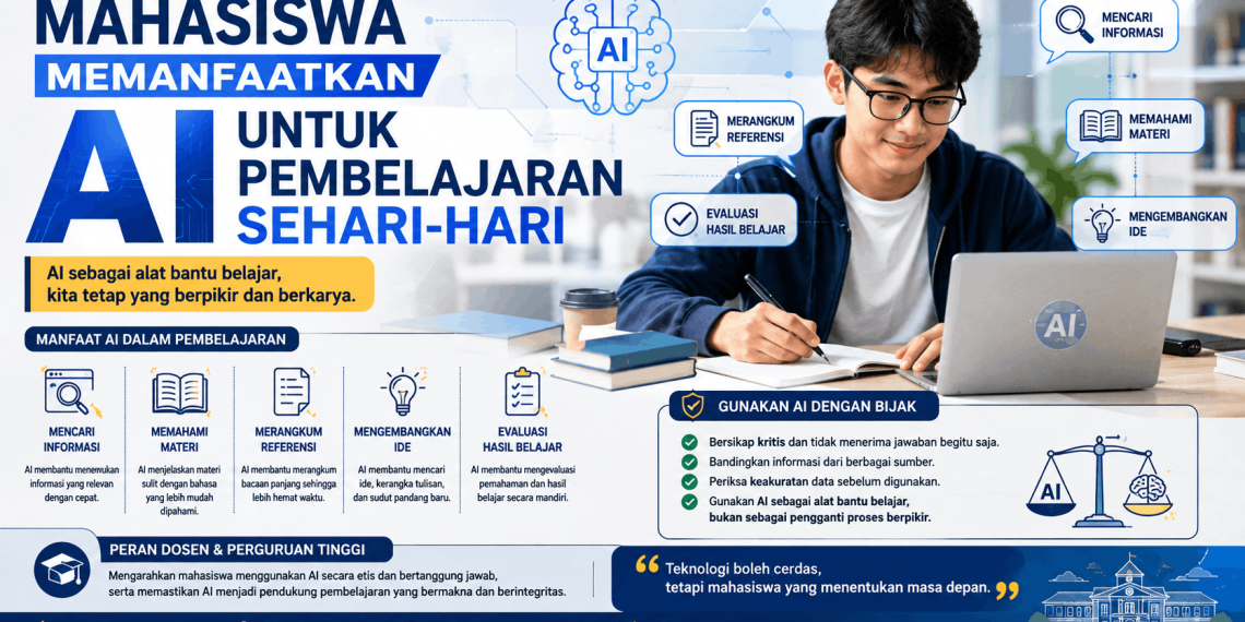 Mahasiswa Memanfaatkan AI untuk Pembelajaran Sehari-hari.